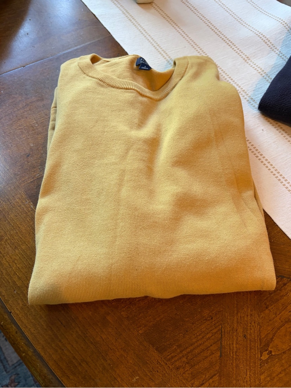 Lands' End Men's Navy Crewneck Sweater, J Crew Orange and Gold - Large - Picture 4 of 16